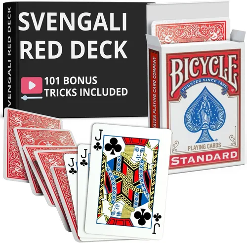 Vista 26 de Ted's Sterling Magic Precision Red Rider Back Bicycle Mazo Svengali con Instrucciones para 100+ Trucos (2 de Tréboles) Includes instructions for