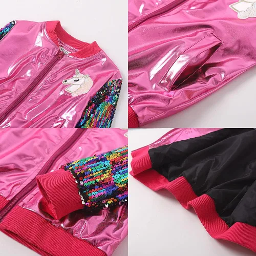 Vista 4 de Chaqueta de lentejuelas para niñas II para niños y niños pequeños chaqueta de vuelo ligera para niños
