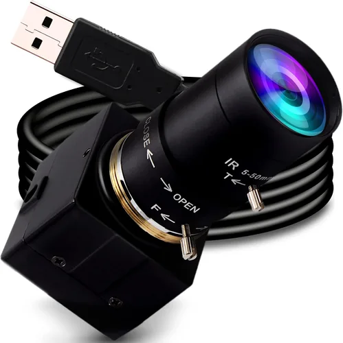 Vista 10 de Cámara USB 4K Zoom Manual Webcam 0.110-0.472 in Foco Variable Cámara PC para computadora Mini UVC USB2.0 Cámara web IMX317 Varifocal USB con cámara