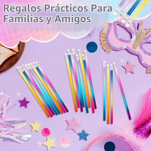 Vista 5 de Teling - 48 lápices brillantes con borrador para estudiantes y escuelas