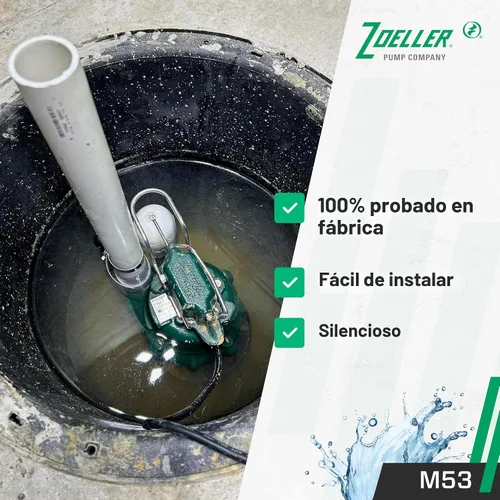 Vista 6 de Zoeller M53 Mighty-mate Bomba Sumergible para Sumidero, 1/3 Hp