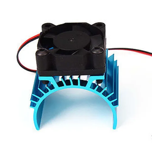 Vista 3 de Disipador de calor de motor eléctrico RC de aleación de aluminio con ventilador de enfriamiento de 5 V para 1/8 1/10 RC Car Truck Buggy Crawler 540