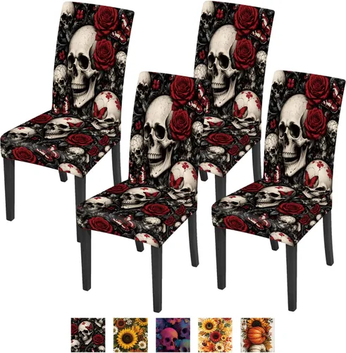Vista 33 de ANNA QUEEN Juego de 6 fundas para sillas de comedor y cocina, fundas elásticas lavables para sillas de comedor, decoración elegante del hogar