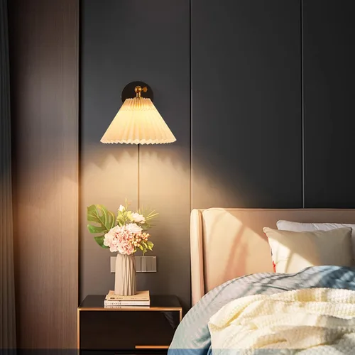 Vista 8 de Aplique de pared con enchufe, juego de 2 luminarias de luz de pared blanca con enchufe, lámpara de pared con cable de enchufe e interruptor