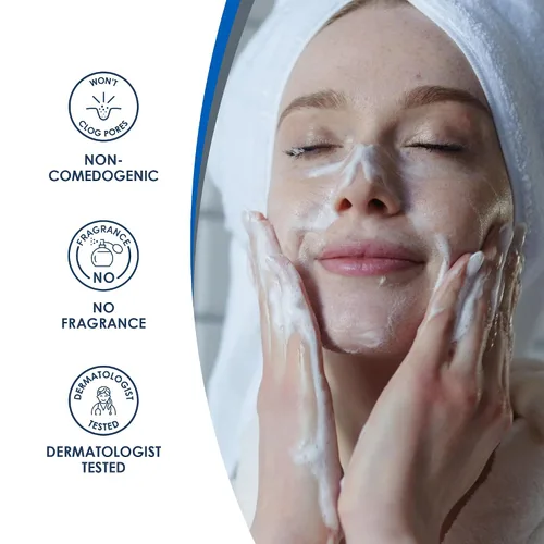 Vista 4 de Vanicream Limpiador facial suave, 2.5 onzas líquidas, formulado sin irritantes comunes para pieles sensibles, elimina el maquillaje, la suciedad