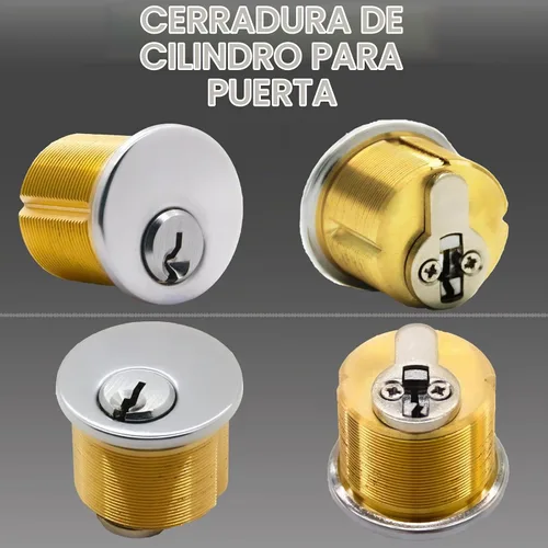 Vista 5 de Cerraduras de cilindro de puerta de embutir de latón 2 piezas con 2 llaves