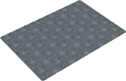 Vista 9 de Alfombrilla de tocador de baño de 24 x 18 pulgadas, microfibra sin deslizamiento, diseño gris 1S