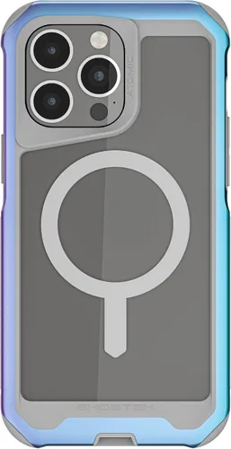 Vista 100 de Ghostek ATOMIC - Funda delgada para Galaxy S21 con parachoques de metal de aluminio y diseño trasero transparente, protección resistente que absorbe