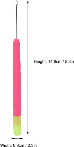 Vista 6 de 5 ganchos de plástico para extensiones de cabello, juego de ganchillo, herramienta de gancho para trenzar el cabello (rojo rosa #2)