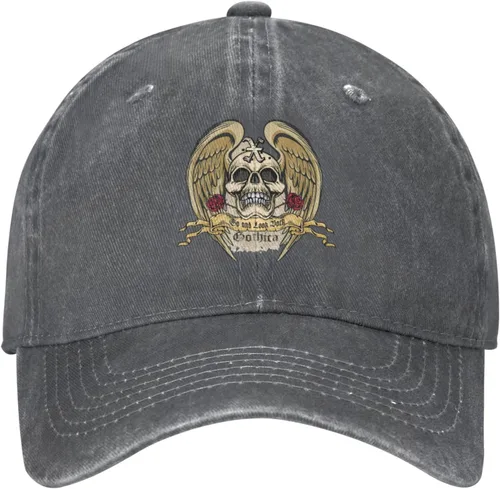 Vista 2 de Cowboy Hat Trendy Hats for Man and Women Djustable Four Season Outdoor Baseball Cap of Hell Skull with Angel Deep Heather