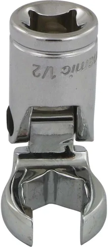 Vista 4 de Dynamic Herramientas 3/8" Drive Sae 7/16" Flex Head, Crow Foot Flare Nut Socket, acabado cromado