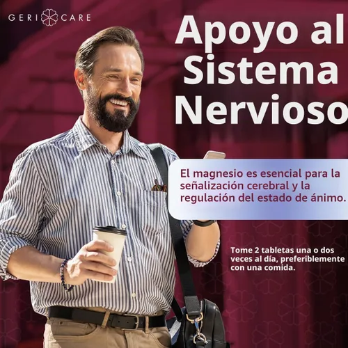 Vista 6 de Gericare Cloruro de magnesio lento Tabletas de calcio de Geri-Care Suplemento nutricional Botella de 60 unidades (paquete de 1)