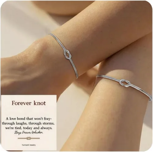 Vista 13 de Pulseras a Juego para Parejas – Pulseras BFF con Nudo de Amor de Promesa Infinita para Mujeres y Hombres, Joyería de Amistad Hipoalergénica que No