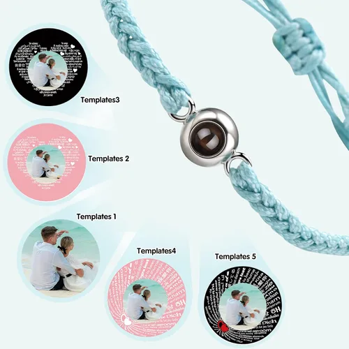 Vista 4 de SUPHELPU Custom Bracelets with Picture inside, Customized Projection Bracelets with Photos, Picture Bracelet Personalized Photo, Anniversary