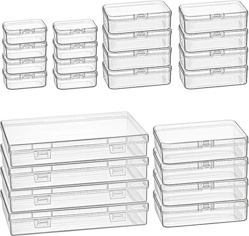 Vista 11 de Goodma Organizadores pequeños de cuentas, 78 piezas de tamaños mixtos, cajas de almacenamiento de plástico transparentes, mini contenedores