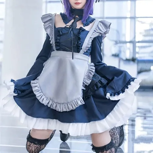 Vista 8 de Kitagawa - Disfraz de sirvienta Kitagawa, conjunto completo para niñas y Halloween