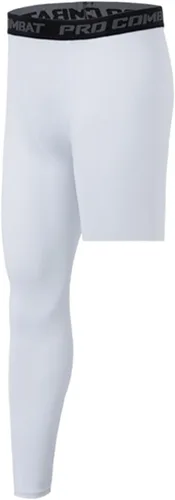 Vista 2 de Pantalones deportivos ajustados de una sola pierna de baloncesto para hombre, pantalones de compresión de 12 de una pierna, ropa interior atlética