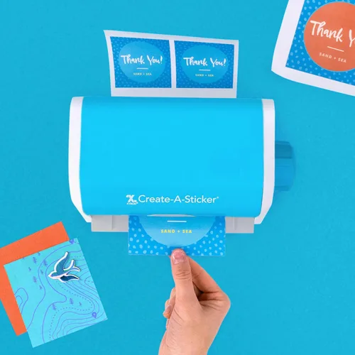 Vista 6 de Máquina para crear stickers Xyron 150" X" de varios colores, azul y blanco, 5 pulgadas