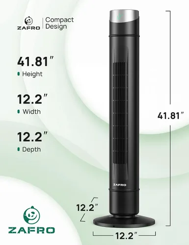 Vista 20 de ZAFRO Ventilador de torre inteligente para dormitorio, ventilador de torre oscilante de 120°, 28 pies/s de alta velocidad, 12 velocidades, 4 modos