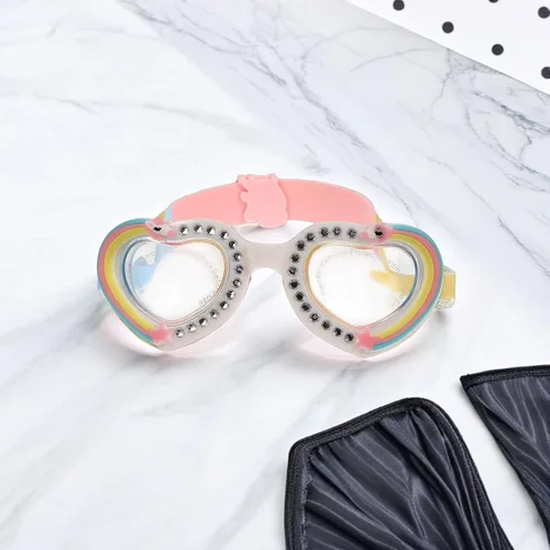 Vista 3 de Hemobllo Swim Goggles with Heart-shaped Frame Comfortable Anti-leak Eye Protector for Lightweight Flexible Strap and Fog Resistant Pool Glasses for