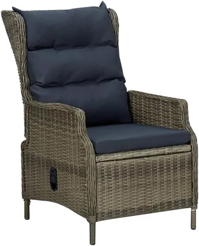 Vista 4 de Afuera Living 3 Piece Poly Rattan Garden Lounge Set, Black/Brown Finish, Weather-Resistant PE Rattan, Adjustable Backrests, Polyester Cushions