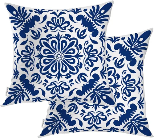 Vista 26 de Geometric Patterns Throw Pillow Covers, Black and White Designs Cushion Cases Digital Blended Hidden Zipperl Decorative Pillow Covers Square 16X16