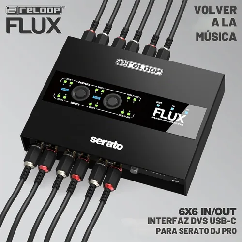 Vista 3 de Reloop FLUX 6x6 IN/OUT USB-C DVS Interfaz para Serato DJ Pro