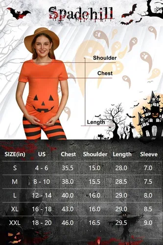 Vista 6 de Spadehill Camisa de manga corta divertida de maternidad de Halloween para mujer