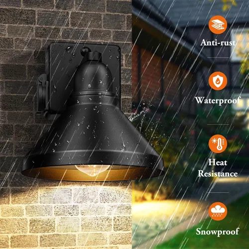 Vista 6 de Brightever Luces de pared para exteriores con sensor de movimiento, luces de porche del atardecer al amanecer, apliques de pared para exteriores