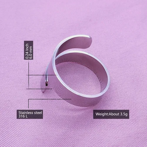 Vista 6 de HOFOYA Anillos inspiradores ajustables de acero inoxidable, anillos de grabado, joyería motivacional, graduación, San Valentín, regalos