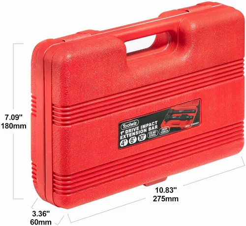 Vista 7 de Toolwiz - Barra de extensión de impacto de 1 pulgada, 4 pulgadas, 6 pulgadas, 10 pulgadas (3 piezas) de acero Cr-Mo