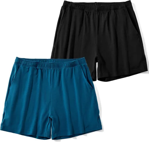 Vista 30 de AIMPACT Pantalones cortos de pijama para hombre con entrepierna de 4 Negro