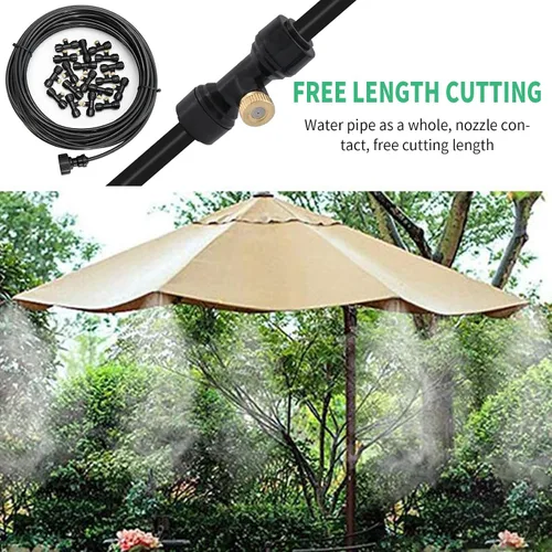 Vista 7 de Sistema de nebulización de 50 pies para enfriar el sistema de niebla al aire libre para patio exterior que produce niebla de agua en el patio