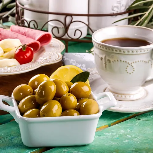 Vista 4 de Marmarabirlik Aceitunas verdes, aceitunas turcas en escabeche, verde cóctel, recogidas a mano, aperitivos saludables para ensaladas y mezze, fuente