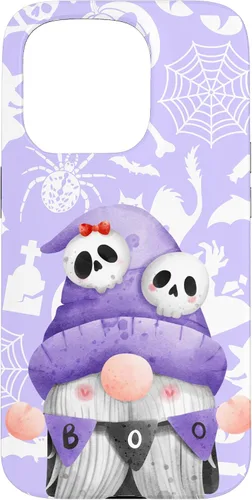 Vista 14 de iPhone 16 Boo Gnome Halloween Purple Spooky Creepy Cute Watercolor Case
