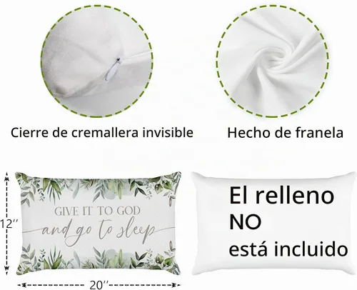 Vista 4 de Funda de almohada decorativa con diseño de hojas de eucalipto en acuarela de 12 x 20 pulgadas, para el hogar, sala de estar, dormitorio, sofá