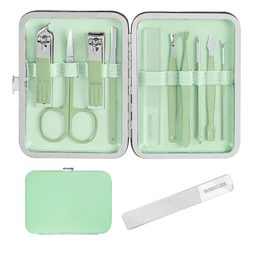 Vista 10 de Kit de manicura y pedicura profesional para hombres, kit de cuidado de uñas, kit de cuidado de uñas para hombre, cortaúñas de uñas y pies