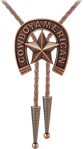 Vista 42 de Jeilwiy Corbata de bolo para hombre, corbatas vaqueras, collar de corbata #44 Elemento de sombrero de vaquero