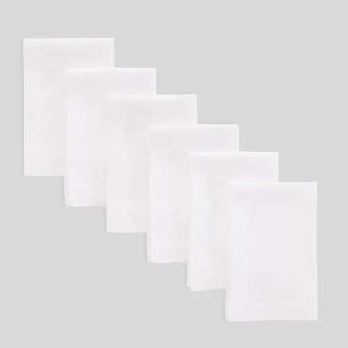 Vista 148 de Solino Home Juego de 4 manteles individuales blancos de 100 % lino puro de 14 x 14 pulgadas para invierno, San Valentín, primavera, Pascua, Fete