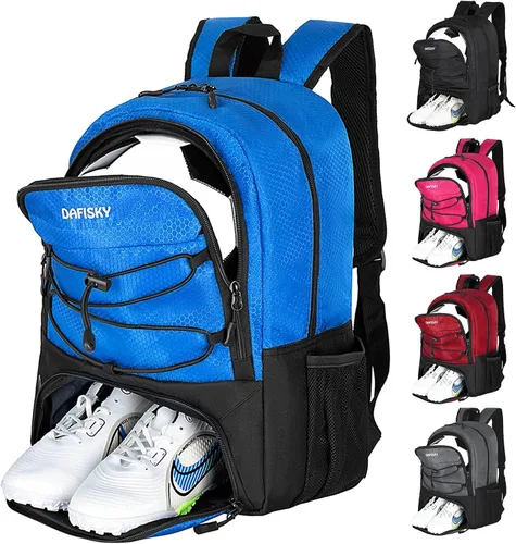 Vista 12 de DAFISKY Mochila de fútbol juvenil – Bolsa de fútbol con zapatos y compartimento para pelotas Bolsa deportiva para baloncesto, voleibol, fútbol