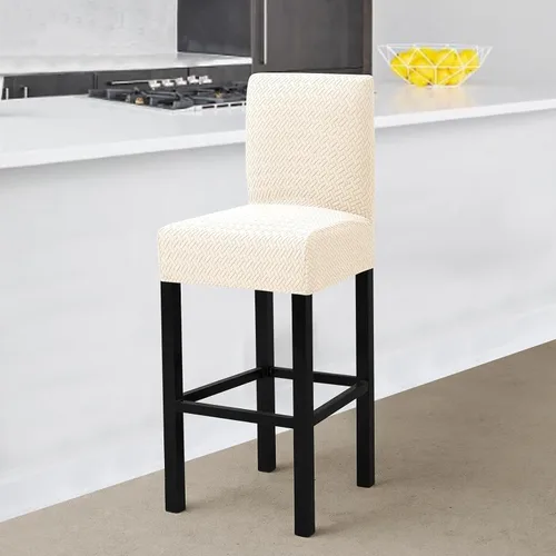 Vista 2 de Gollense Juego de 4 fundas para taburetes de bar con respaldo, fundas elásticas de jacquard para taburetes de bar, fundas de asiento lavables