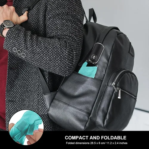 Vista 5 de LEAGERA Paraguas de viaje compacto para bolso, mango plano, impermeable para lluvia ligera
