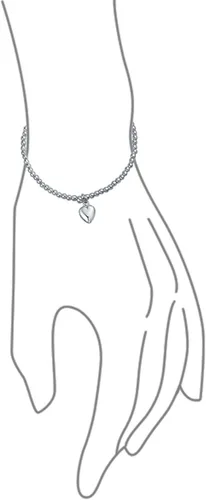 Vista 2 de Personalized Plain Simple Engravable Monogram Alphabet A-Z Initial Dainty Heart Tag Charm 3MM Ball Bead Stretch Bracelet For Women For Teen .925