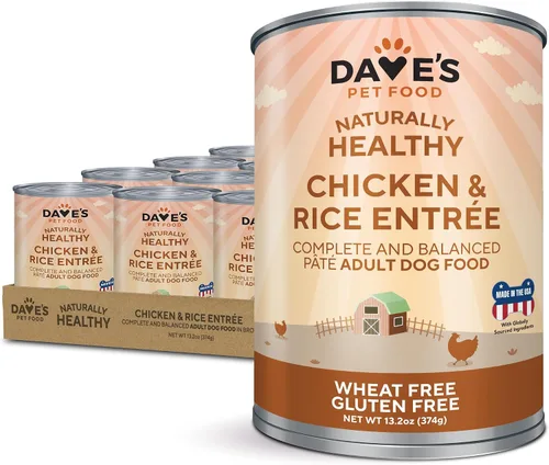 Vista 11 de Dave's Pet Food Alimento húmedo para perros (carne de res y arroz), hecho en Estados Unidos, naturalmente saludable, conserva, sin gluten, 13.2