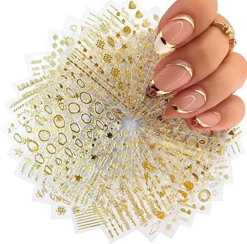 Vista 14 de Calcomanías de uñas con punta francesa para arte de uñas, tira de manicura francesa, 24 hojas 24 hojas de punta francesa
