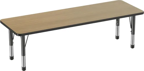 Vista 22 de FDP - Mesa rectangular para actividades escolares y aulas (24 x 36 pulgadas), patas gruesas para niños pequeños, altura ajustable de 15 a 24