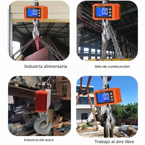 Vista 5 de Báscula digital de grúa, báscula colgante resistente 2200lb/1000Kg, Backlight LCD Screen, Unit Change/Data Hold/Tare/Zero for