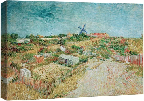 Vista 48 de Van Gogh - Lienzo con diseño giclée de olivos con cielo amarillo y sol, arte de pared de galería, estirado y enmarcado, listo para colgar, 24 x 36