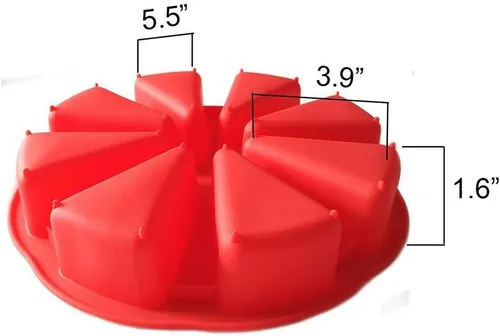 Vista 7 de Molde para scone con 8 ranuras, molde para rebanadas de pastel para hornear bollos, molde triangular de silicona para tartas, molde dividido