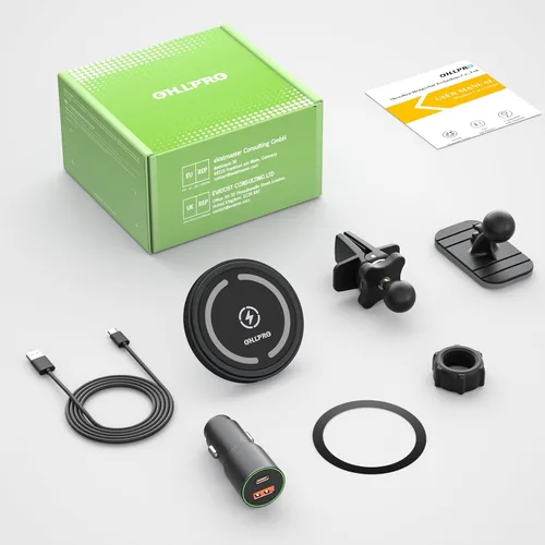 Vista 7 de OHLPRO Cargador de coche MagSafe para iPhone, cargador inalámbrico para coche, soporte magnético para teléfono para iPhone 17 Pro Max 16 15 14